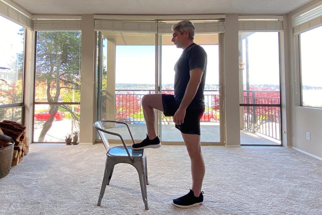 Grab A Chair For These 6 Challenging Strength Exercises 2 chair tap