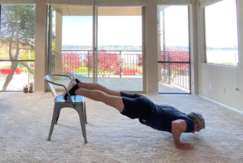 Grab A Chair For These 6 Challenging Strength Exercises 3 DeclinePushup2