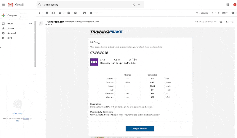 Triathlon Coaching Packages 5 Coach Feedback on cycling Workouts