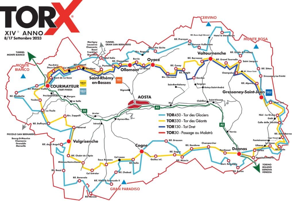 The TOR330 Project: Preparing for Tor des Géants, Europe's Hardest Ultramarathon 2 Tor des Géants route map