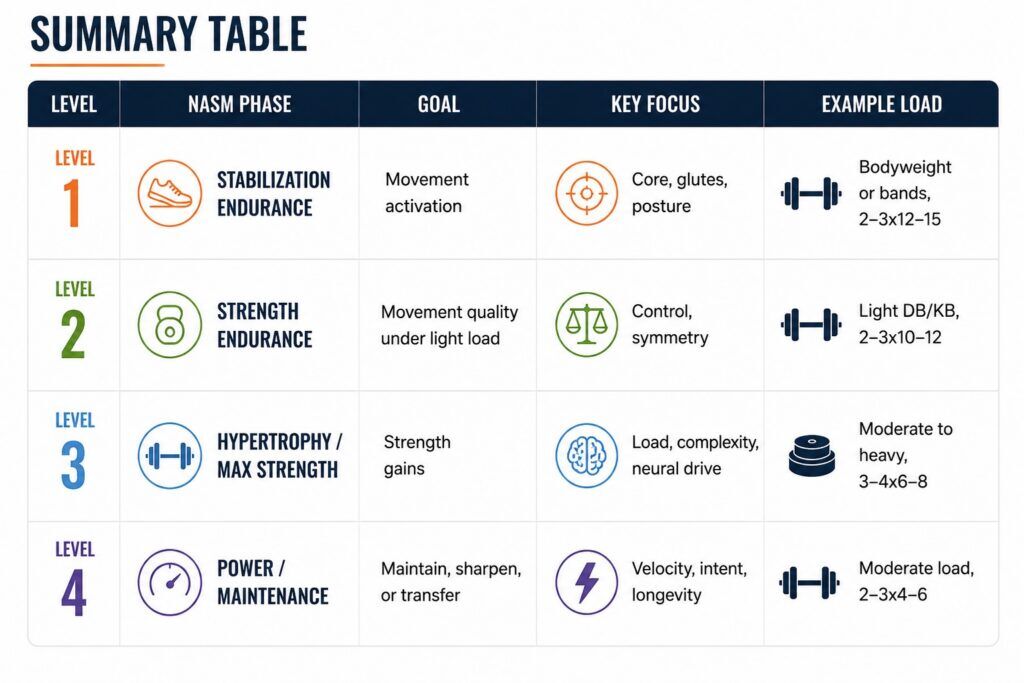 Strength Training for Ultrarunners: Here’s The Framework That Actually Works 3 strength training for ultrarunning - summary of OPT model
