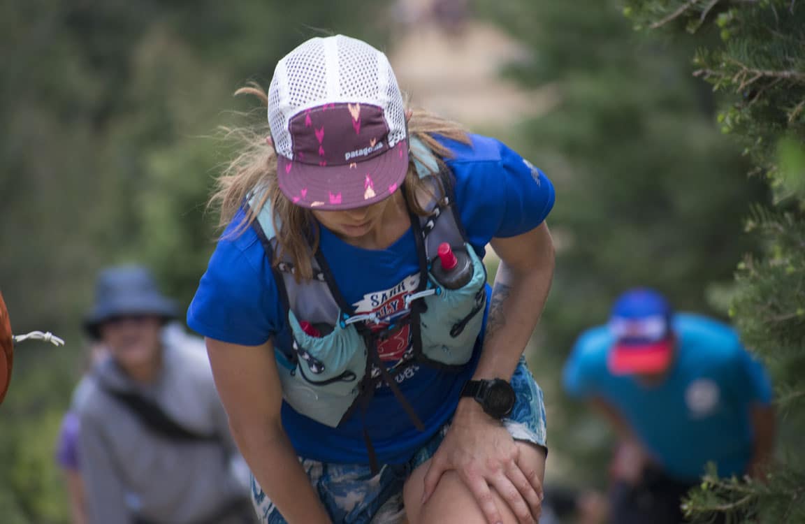 ultrarunner looking down
