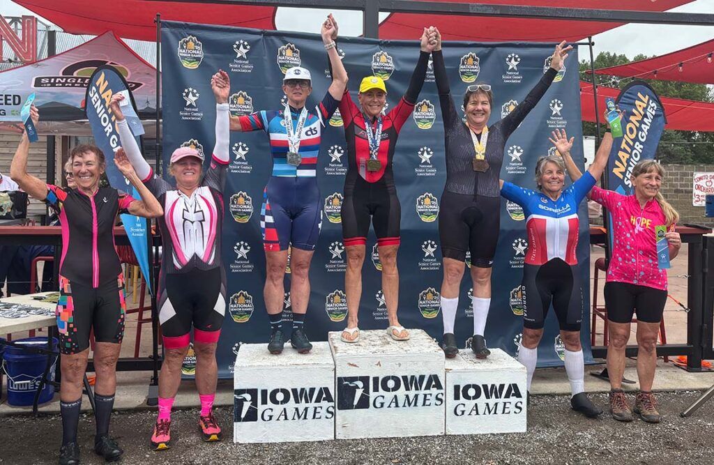 tracey drews national senior games podium 2025