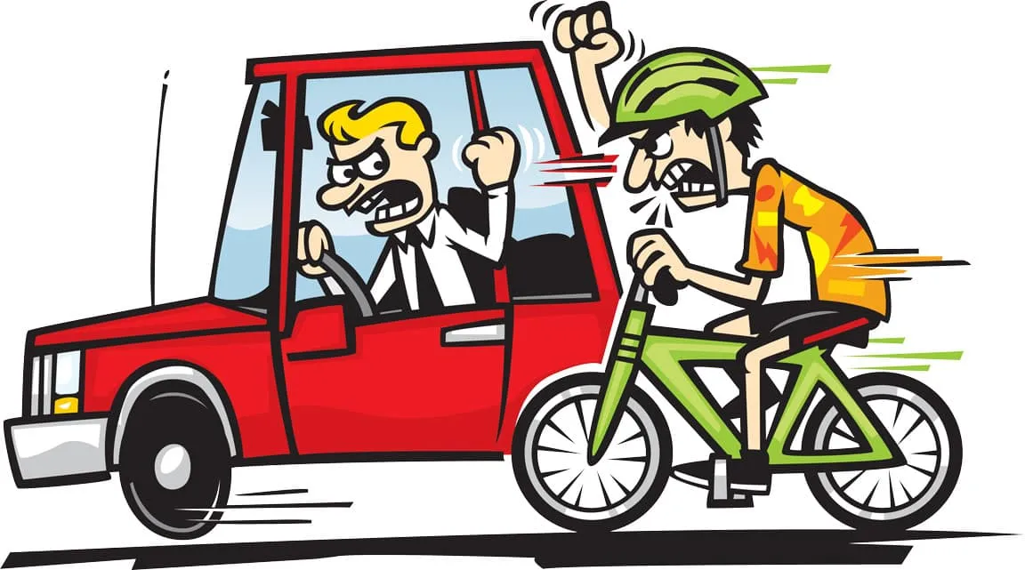 disrespectful cyclist angry driver