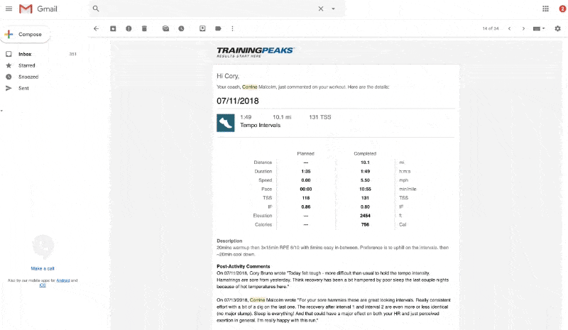 Ultrarunning Coaching Packages 7 Coach Feedback on Workouts