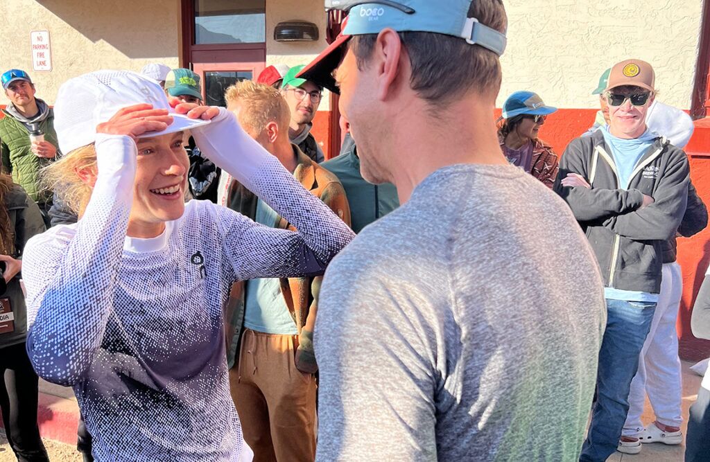 How She Did It: Katie Schide’s Record-Setting Hardrock 100 Victory 2 hardrock 100 Katie Schide Jason Koop at the finish
