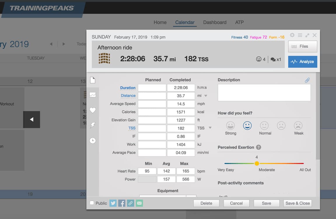subjective feedback trainingpeaks