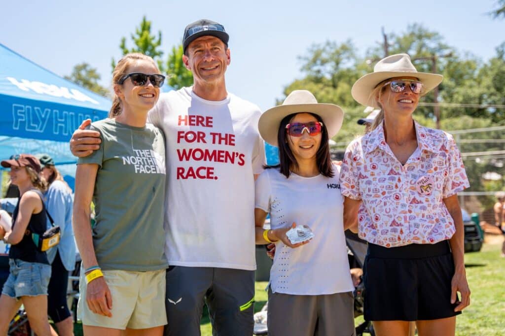 2024 Western States Champion Katie Schide, Coach Jason Koop, Fuzhao Xiang (F2), Eszter Csillag (F3).