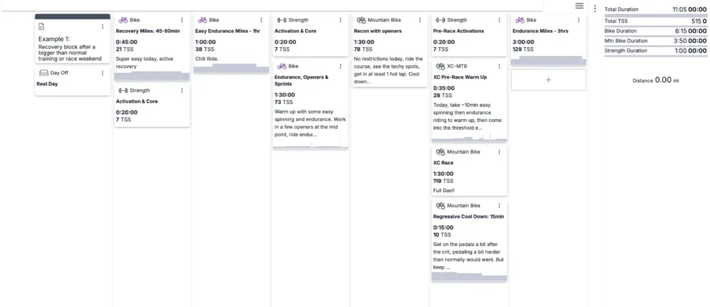 How to Build The Best Recovery Weeks for Cyclists 3 recovery week - example 1