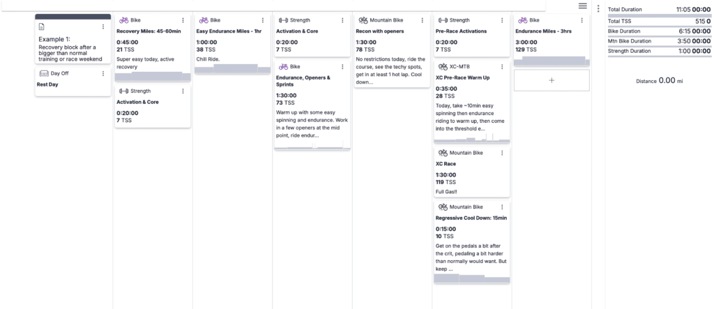 How to Build The Best Recovery Weeks for Cyclists 3 recovery week - example 1