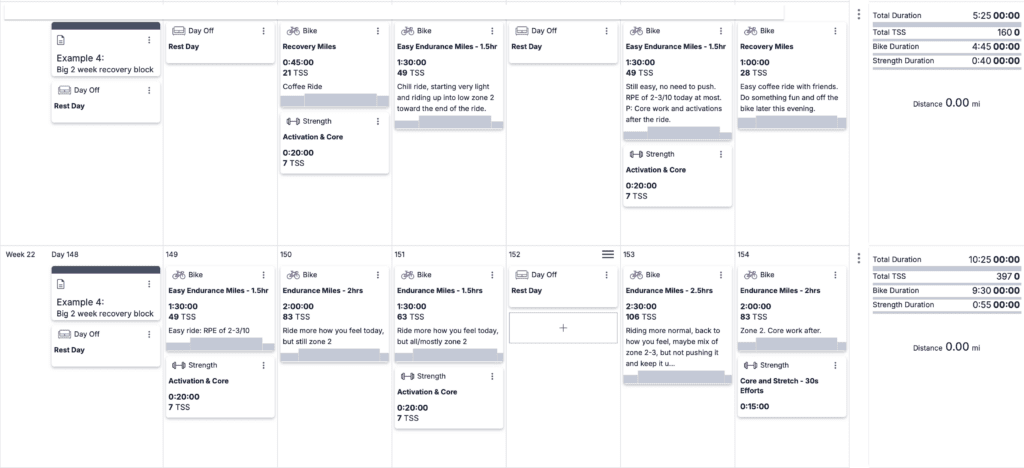 How to Build The Best Recovery Weeks for Cyclists 6 recovery week example 4