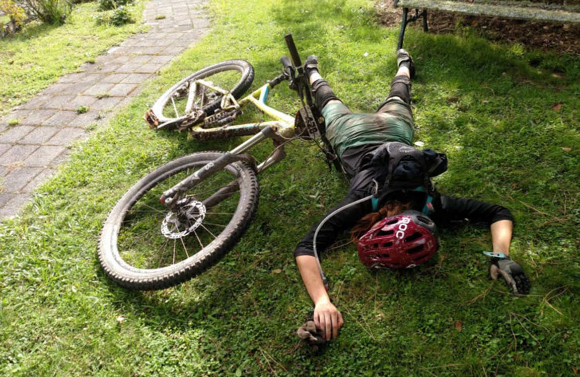 tired mountain biker