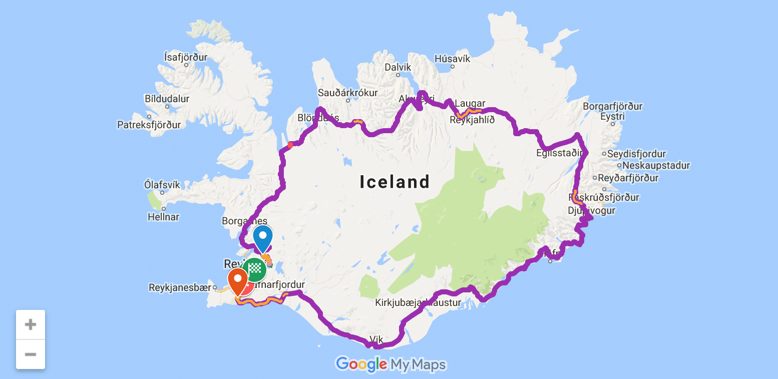 Siminn Iceland Cyclothon route
