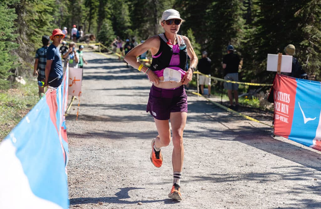 Katie Schide running at Western States Endurance Run.