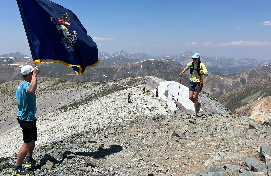 hardrock 100 Katie Schide atop Handies Peak