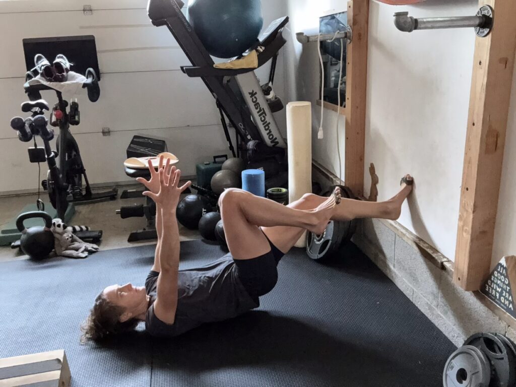 Long lever calf hamstring ISO hold push and drag 1 sized